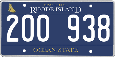 RI license plate 200938