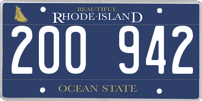 RI license plate 200942