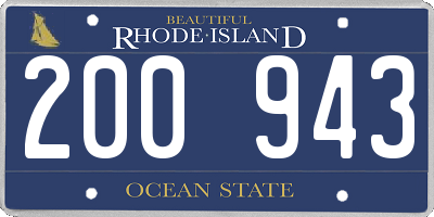 RI license plate 200943
