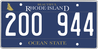 RI license plate 200944