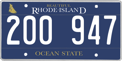 RI license plate 200947