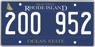 RI license plate 200952
