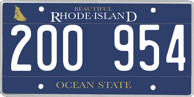 RI license plate 200954