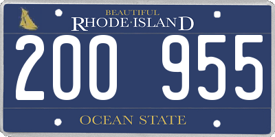 RI license plate 200955