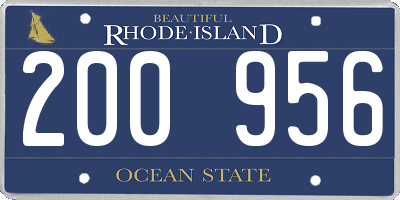 RI license plate 200956