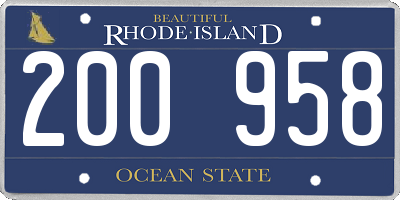 RI license plate 200958