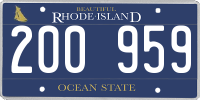 RI license plate 200959