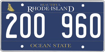 RI license plate 200960