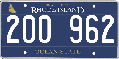 RI license plate 200962