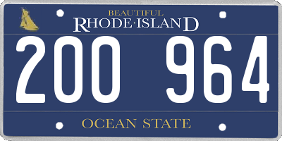 RI license plate 200964