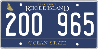 RI license plate 200965