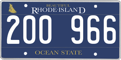RI license plate 200966