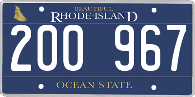 RI license plate 200967