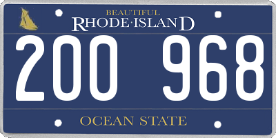 RI license plate 200968