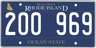 RI license plate 200969