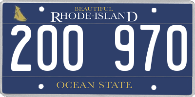 RI license plate 200970