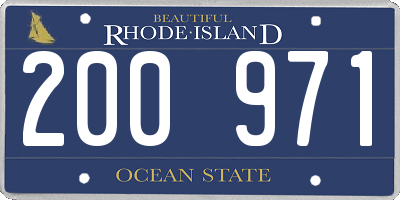 RI license plate 200971