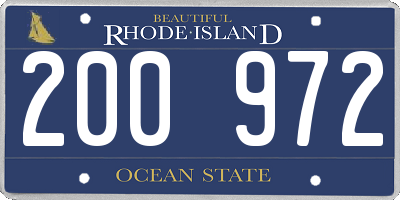 RI license plate 200972