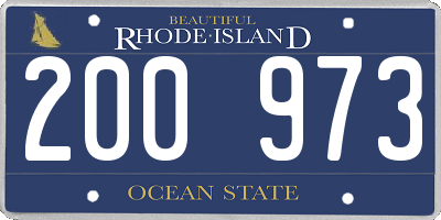 RI license plate 200973