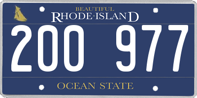 RI license plate 200977