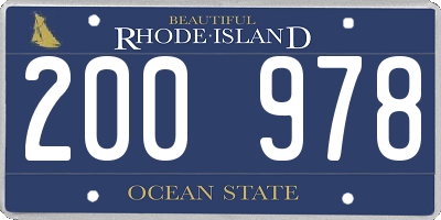 RI license plate 200978