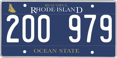 RI license plate 200979