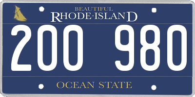 RI license plate 200980
