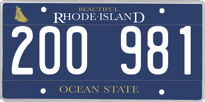 RI license plate 200981
