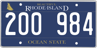 RI license plate 200984