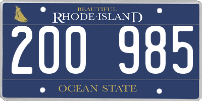 RI license plate 200985