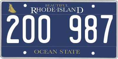 RI license plate 200987