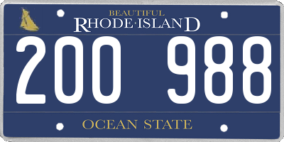 RI license plate 200988
