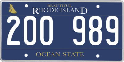 RI license plate 200989