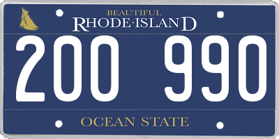 RI license plate 200990
