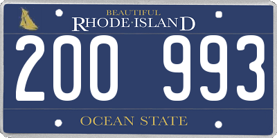 RI license plate 200993