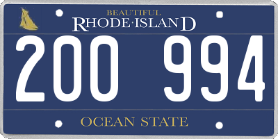 RI license plate 200994