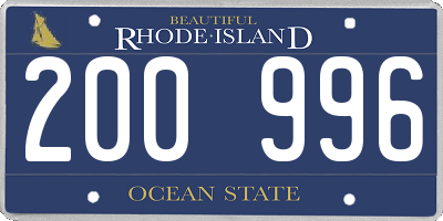 RI license plate 200996