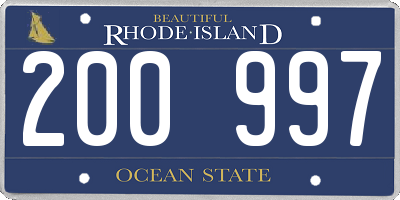 RI license plate 200997
