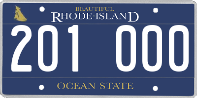 RI license plate 201000