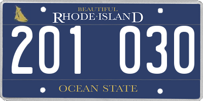 RI license plate 201030