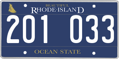 RI license plate 201033