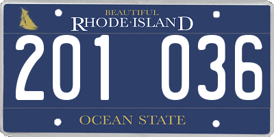 RI license plate 201036