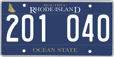 RI license plate 201040