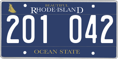 RI license plate 201042