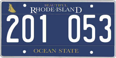 RI license plate 201053