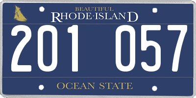 RI license plate 201057