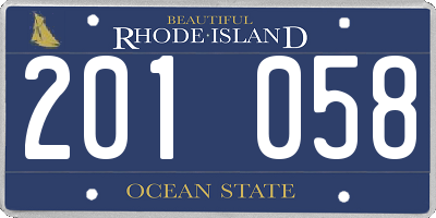 RI license plate 201058