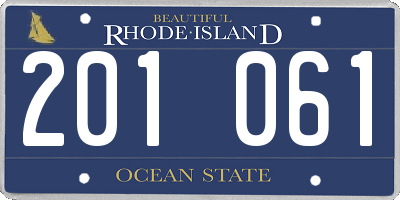RI license plate 201061
