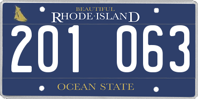 RI license plate 201063