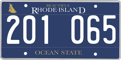 RI license plate 201065